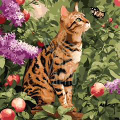 Набір для розпису за номерами "Бенгальський кіт", 40х40 см, Ідейка