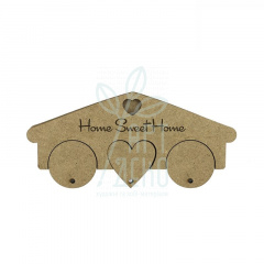 Ключниця "Home Sweet Home“, 3 брелки, МДФ, 19,5х1,2х8,7 см, ROSA Talent