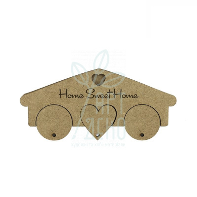 Ключниця „Home Sweet Home“, 3 брелки, МДФ, 19,5х1,2х8,7 см, ROSA Talent
