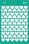 Трафарет самоклеючий, фоновий №1401, серія "Закохані серця", 13х20 см, ROSA Talent