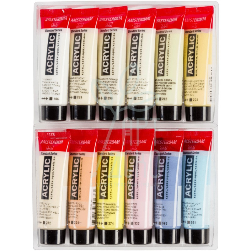 Набір акрилових фарб AMSTERDAM PASTELS, 12х20 мл, Royal Talens