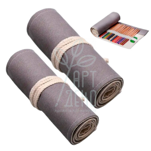 Пенал-згорток для олівців тканинний, сірий, Monet