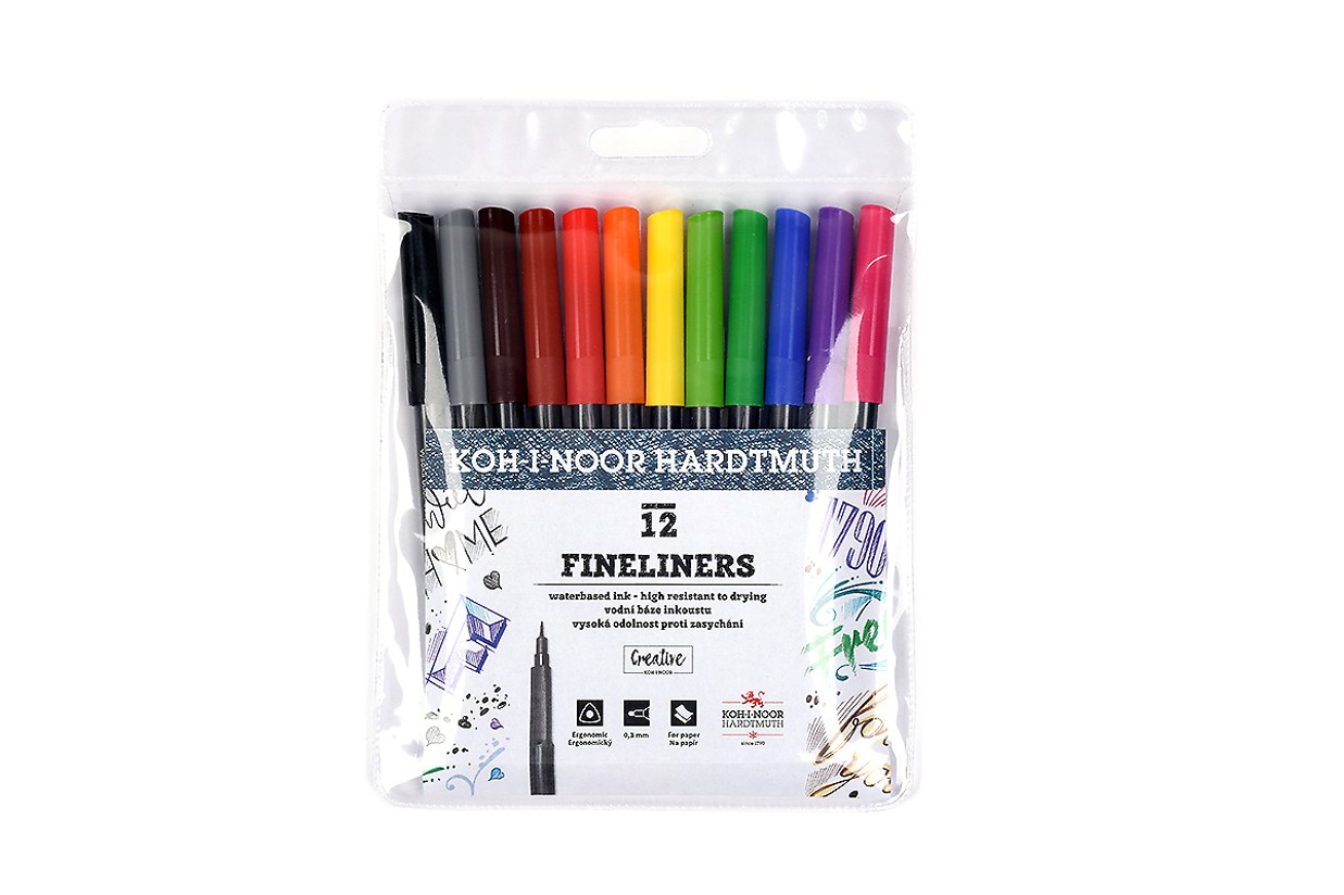Набір лайнерів Fineliners, 0,3 мм, 12 шт., KOH-I-NOOR