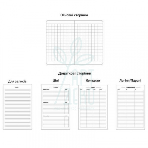 Зошит, поліуретан, А5 (14,8х21 см), клітинка, білий блок, 80 г/м2, 96 л, Школярик