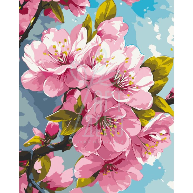 Набір для розпису за номерами "Цвіт сакури", 40х50 см, ArtCraft