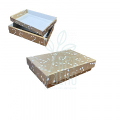 Коробка подарункова, гофрокартон "Льодяники", 11х18х4 см, золото, Україна