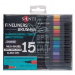 Набір лайнерів двосторонніх Fineliners, 15 шт, Santi