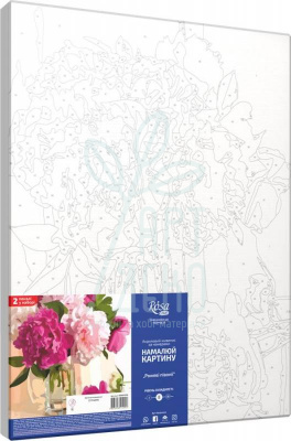 Набір-стандарт "Рожеві півонії", акриловий живопис за номерами, 35х45 см, ROSA START