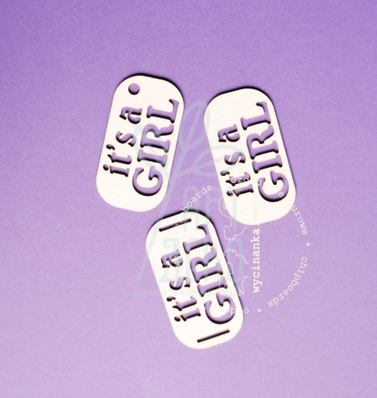 Набір чипбордів "It's a girl", 3 шт., Wycinanka