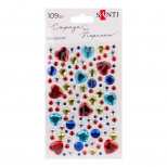 Набір страз самоклеючих "Heart mix", різнокольорові, 109 шт