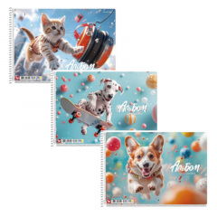 Альбом для малювання, спiраль, А4, 120 г/м2, 20 л., Школярик
