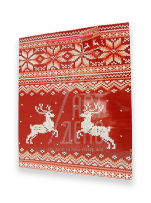 Пакет подарунковий "Скандинавський візерунок", 44х32х10 см, Україна