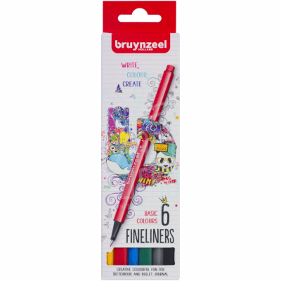 Набір лайнерів Fineliners Basic, 6 кол., Bruynzeel