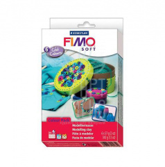 Набір полімерної глини для виготовлення біжутерії Fimo Soft "Сool Colours", 6 кольорів по 57 г