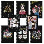 Блокнот для записів Student, спiраль, А6, клітинка, 70 г/м2, 80 л., Школярик 