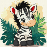 Набір для розпису за номерами "Весела зебра", 30х30 см, Ідейка