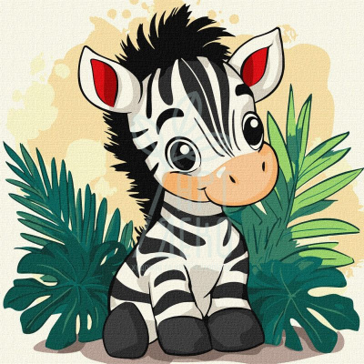 Набір для розпису за номерами "Весела зебра", 30х30 см, Ідейка