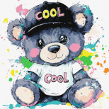 Набір для розпису за номерами "Крутий ведмедик", 40х40 см, Ідейка