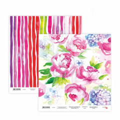 Папір для скрапбукінгу, двосторонній "Floral Poem" 14, 30х30 см, 200 г/м2, ROSA Talent