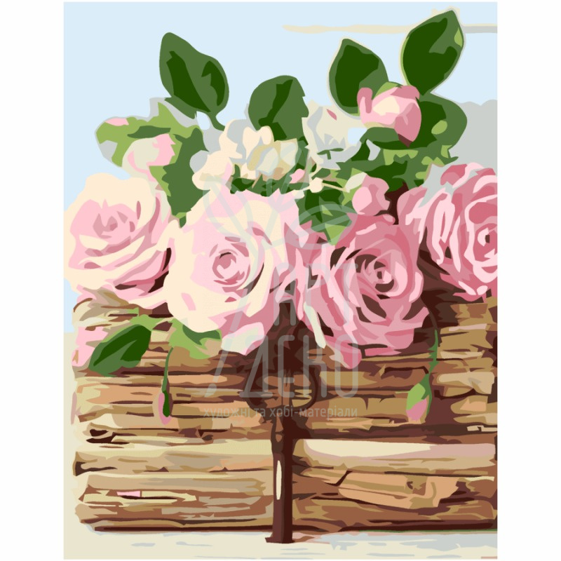 Набір для розпису за номерами "Троянди на книзі", 35х45 см, ROSA START