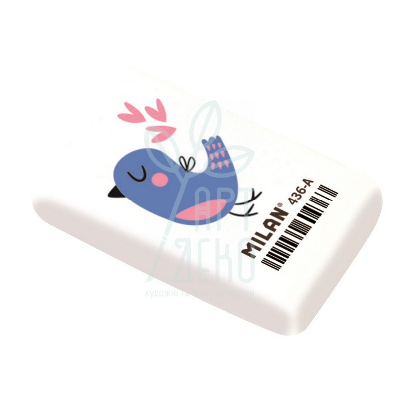 Гумка 436A, прямокутна, 40x23x9 мм, біла, Milan