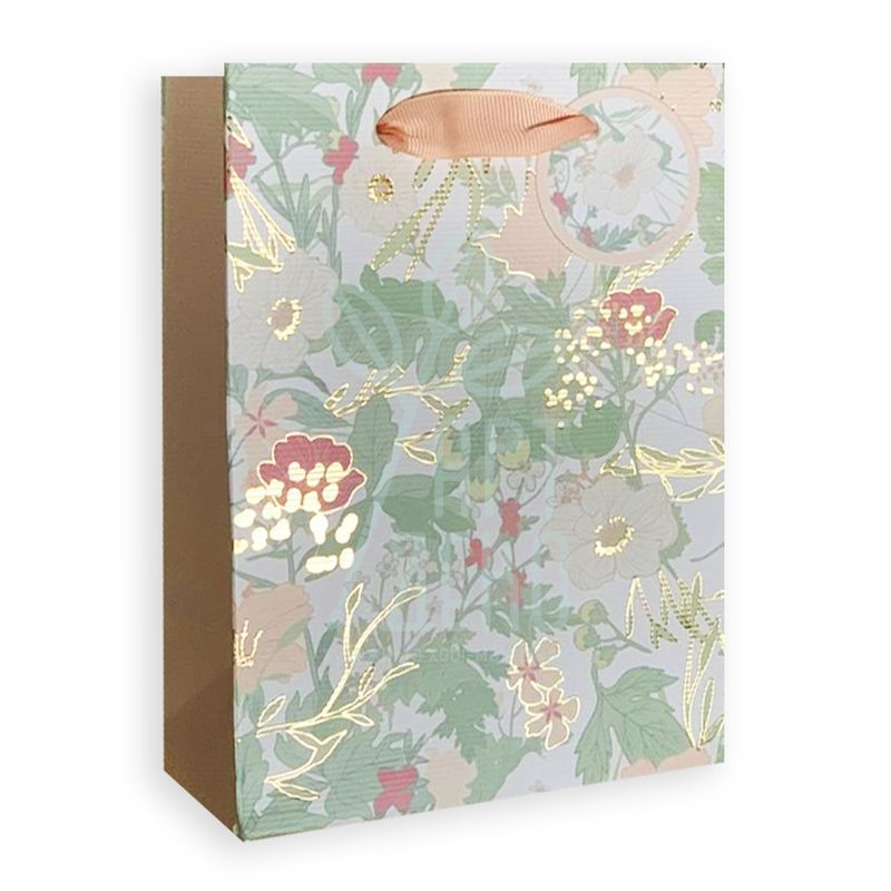Пакет подарунковий "Пастельні квіти", 12х17х6 см, Україна