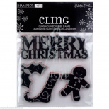 Набір штампів "Cling Merry Christmas", 4 шт., Китай