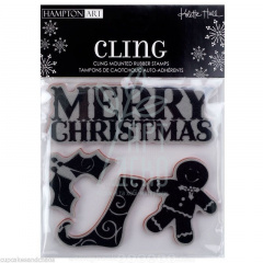 Штампи "Cling Merry Christmas", набір 4 шт., Китай