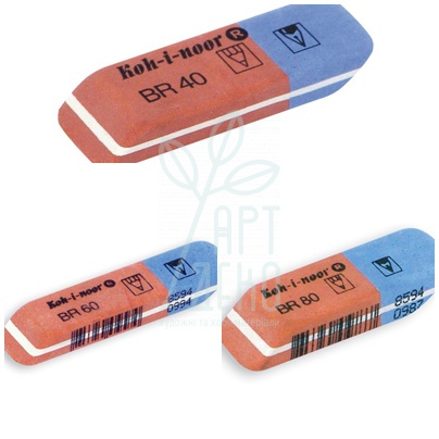 Гумка комбінована BlueStar, прямокутна, червоно-синя, KOH-I-NOOR