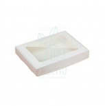 Коробка подарункова з віконцем "Прянична міні", 20х15х3 см, біла, Україна