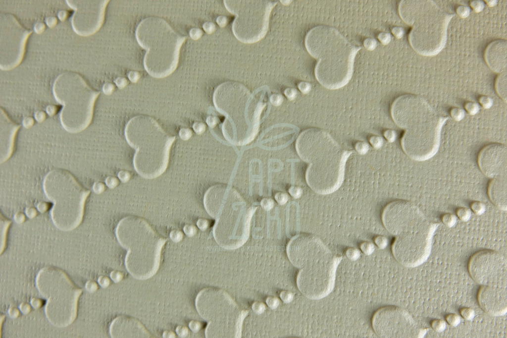 Папір текстурований, тиснений "Сердечка", бежевий, 11х15 см, Україна