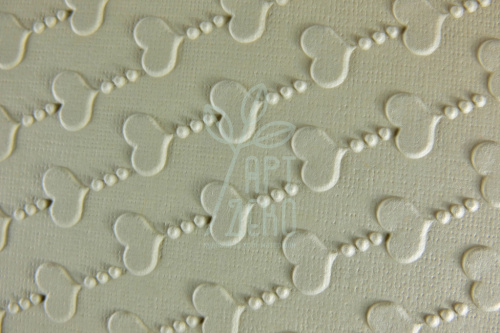 Папір текстурований, тиснений "Сердечка", бежевий, 11х15 см, Україна