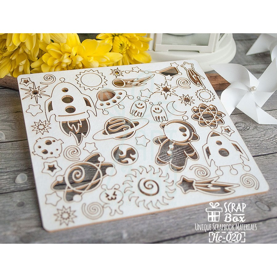 Набір чипбордів "Космічний", Скрапбокс