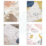 Коледж-блок, спіраль, А4+, 80 л., в клітинку, білий блок, 70 г/м2, картон, Школярик