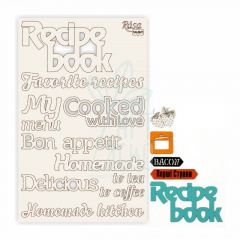 Чипборд для скрапбукінгу "Recipe book 7", білий картон, 12,6х20 см, ROSA Talent