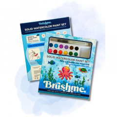 Набір розмальовок сухими фарбами "Підводний світ", Brushme