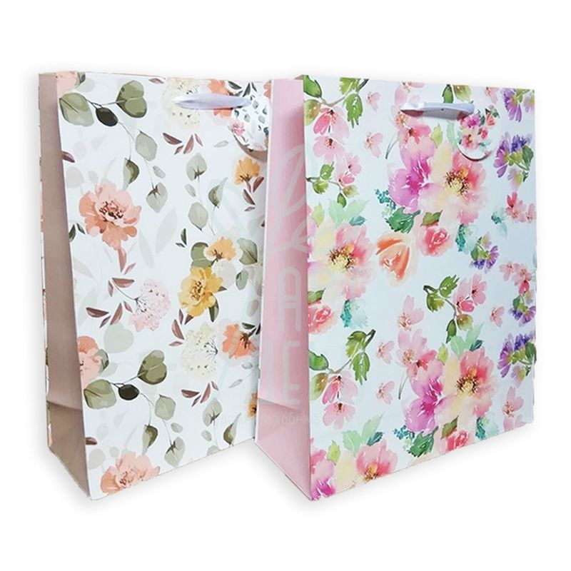 Пакет подарунковий "Ніжні квіти ", 26х32х13 см, Україна