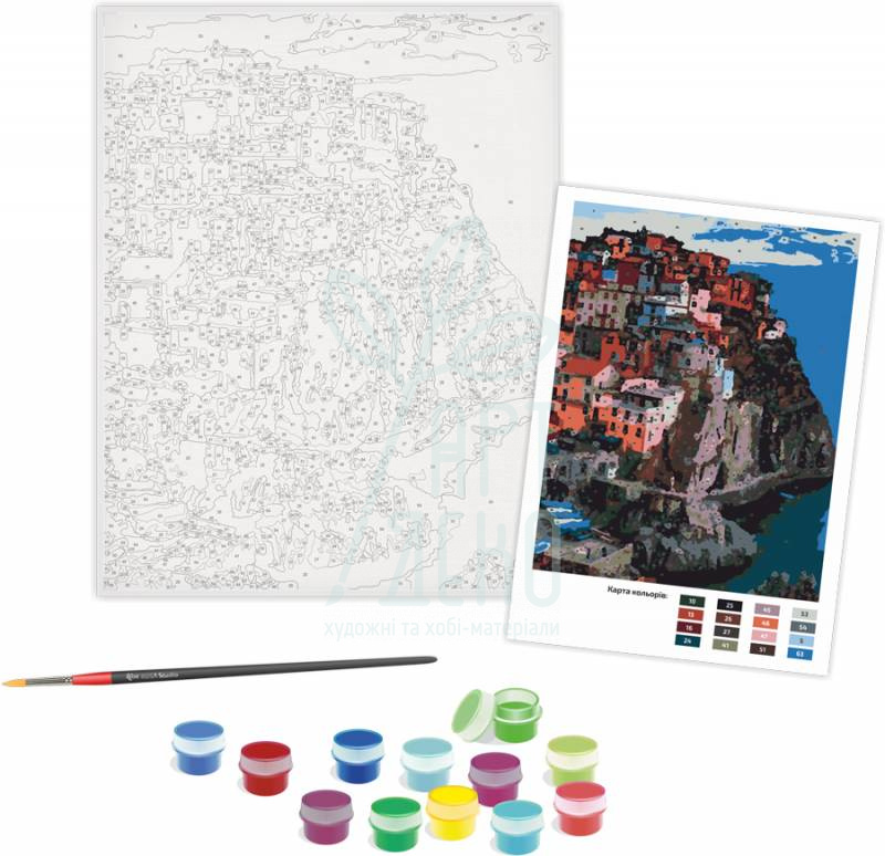 Набір для розпису за номерами "Італія, м.Манарола", 35х45 см, ROSA START