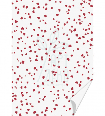 Папір з малюнком, двосторонній "Серця", 21х31 см, 200 г/м2, Heyda