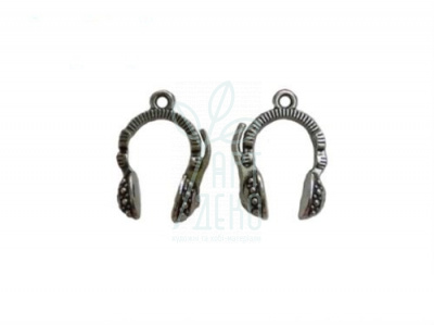Підвіска металева "Навушники", античне срібло, 15х23 мм, Scrapberry's