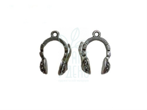 Підвіска металева "Навушники", античне срібло, 15х23 мм, Scrapberry's