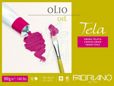 Склейка для олії Tella, полотно, 30х40 см, 300 г/м2, 10 л., Fabriano