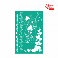 Трафарет багаторазовий самоклеючий, бордюрний, №207, серія "Love", 13х20 см, ROSA Talent