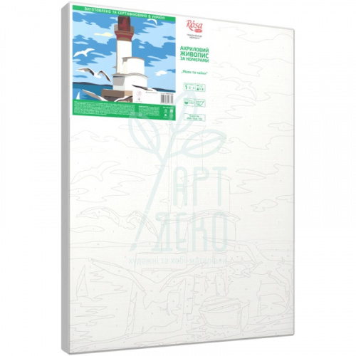 Набір для розпису за номерами "Маяк та чайки", 35х45 см, ROSA START