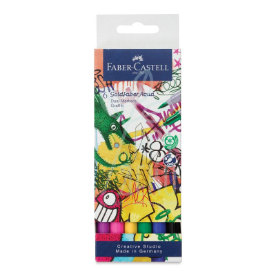 Набір маркерів двосторонніх Graffiti Aqua, 6 шт, Faber-Castell