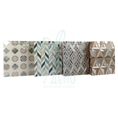 Пакет подарунковий "Блискуча абстракція", 26х32х10 см, Україна 