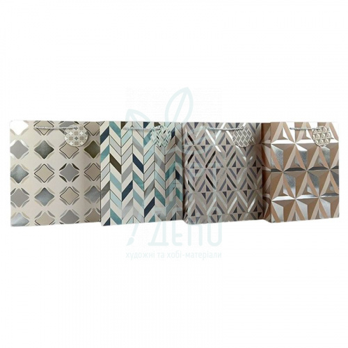 Пакет подарунковий "Блискуча абстракція", 26х32х10 см, Україна 