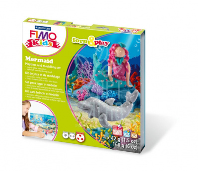 Набір полімерної глини Fimo Kids "Русалка", 4 кольори по 42 г