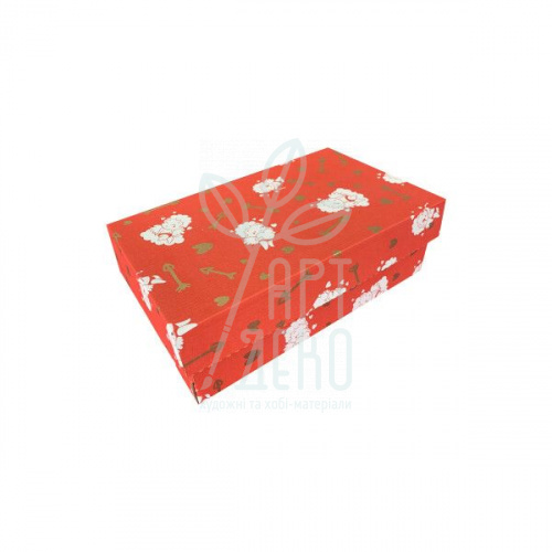 Коробка подарункова, гофрокартон "Купідони", 29,5х18,1х9,1 см, червона, Україна