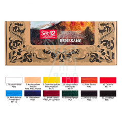 Набір олійних фарб Oils for Art, в еко-коробці, 12х60 мл, Renesans